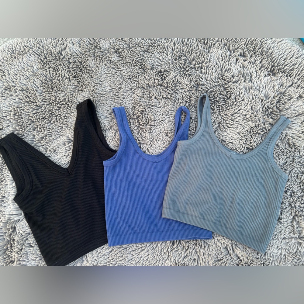 Stylish Women's Ribbed Tank Tops - Black, Blue, Gray
